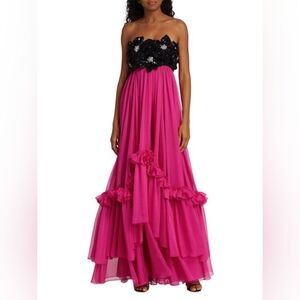 PATBO HAND-BEADED STRAPLESS GOWN